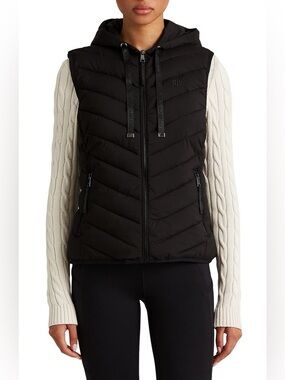Ralph Lauren Black Quilted Hooded Vest
